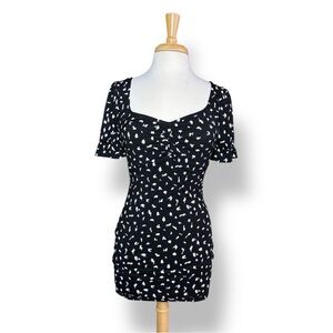 Black and White Patterned Women's Dress